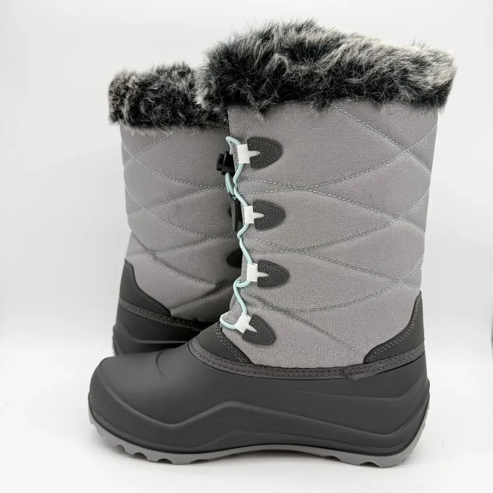 Kamik Big Kids SNOWANGEL Boots Size 7 EU 39 Grey Blue Insulated Waterproof NIB